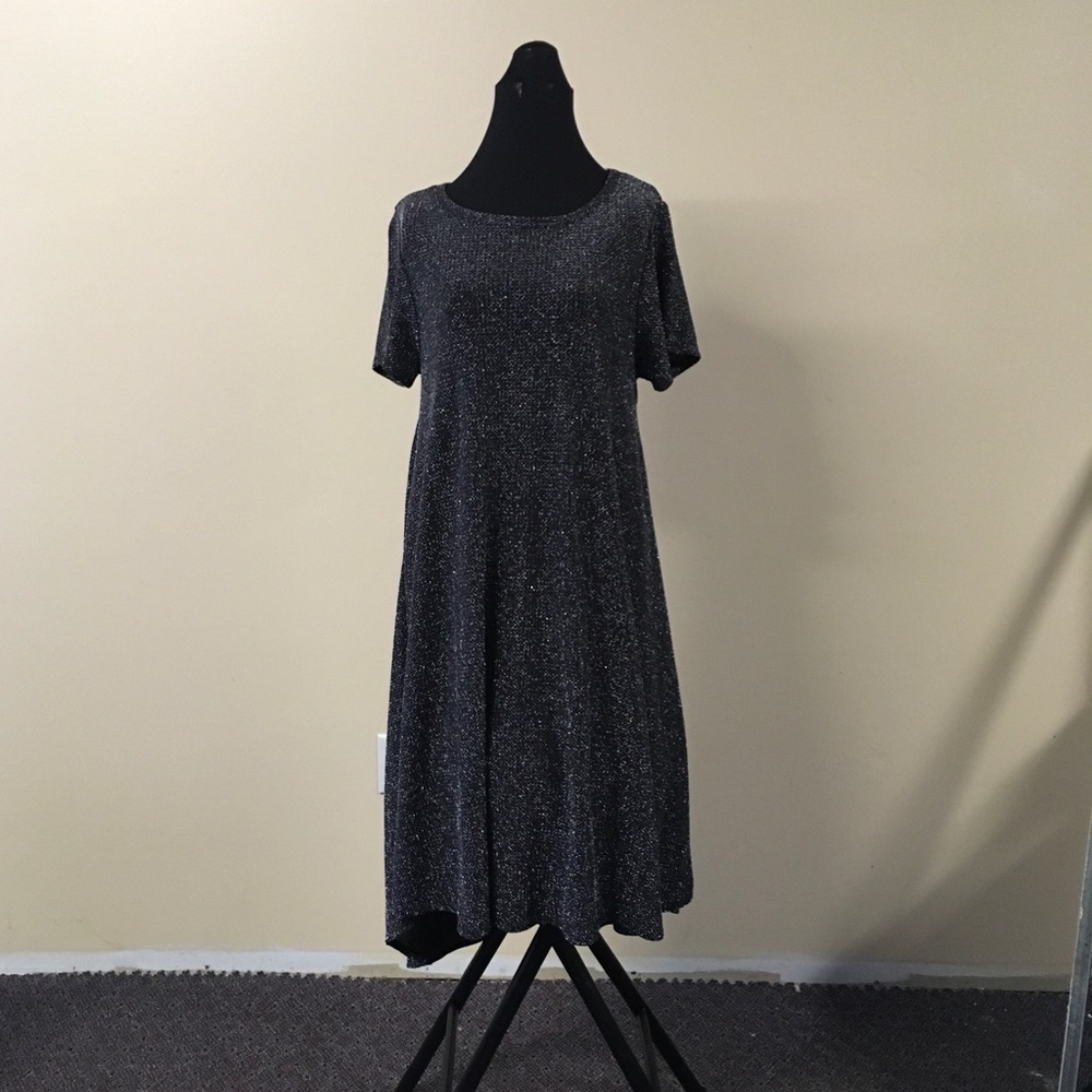 New Small Black & Silver Elegant Carly Lularoe Dress